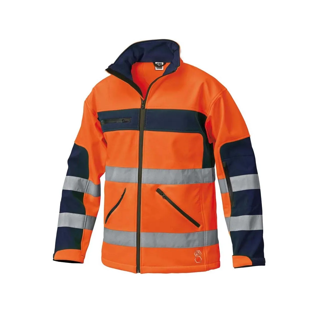 Giacca Softshell ad Alta Visibilita Bicolore Siggi | Arancio Blue | Codice 25GB0399-1004