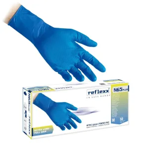 Guanti in Nitrile Lunghi con Grip Reflexx N65 Plus | Codice RXX-N65 2