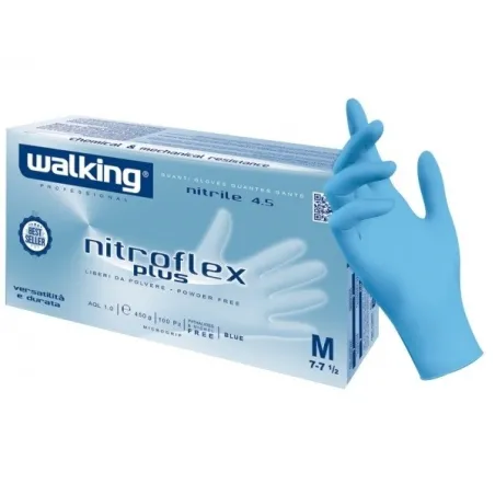 Guanti Monouso In Nitrile Walking Nitroflex Plus (Conf. 100 Pz) | Codice 2139