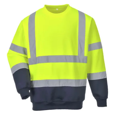 Felpa Ad Alta Visibilità Bicolore Hi-Vis Giallo/Navy | Codice B306G