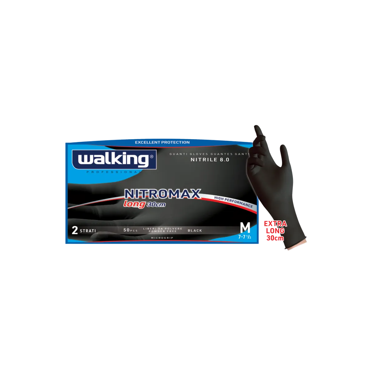 Guanti Nitrile Extra Long 29 cm | DPI Cat. III | Think Safe