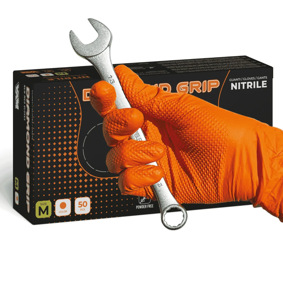 Guanto in Nitrile Vam Diamond S/Polvere 50 Pz | Codice NM-NO001