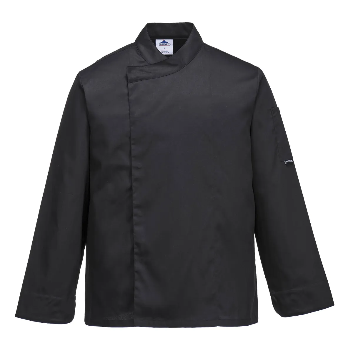 Giacca Nera Da Chef Modello Cross Over Con Bottoni Nascosti | Codice C730N