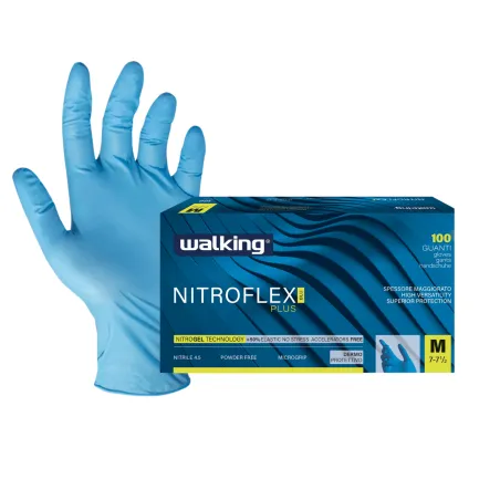 Guanti Monouso In Nitrile Walking Nitroflex Plus (Conf. 100 Pz) | Codice 2139