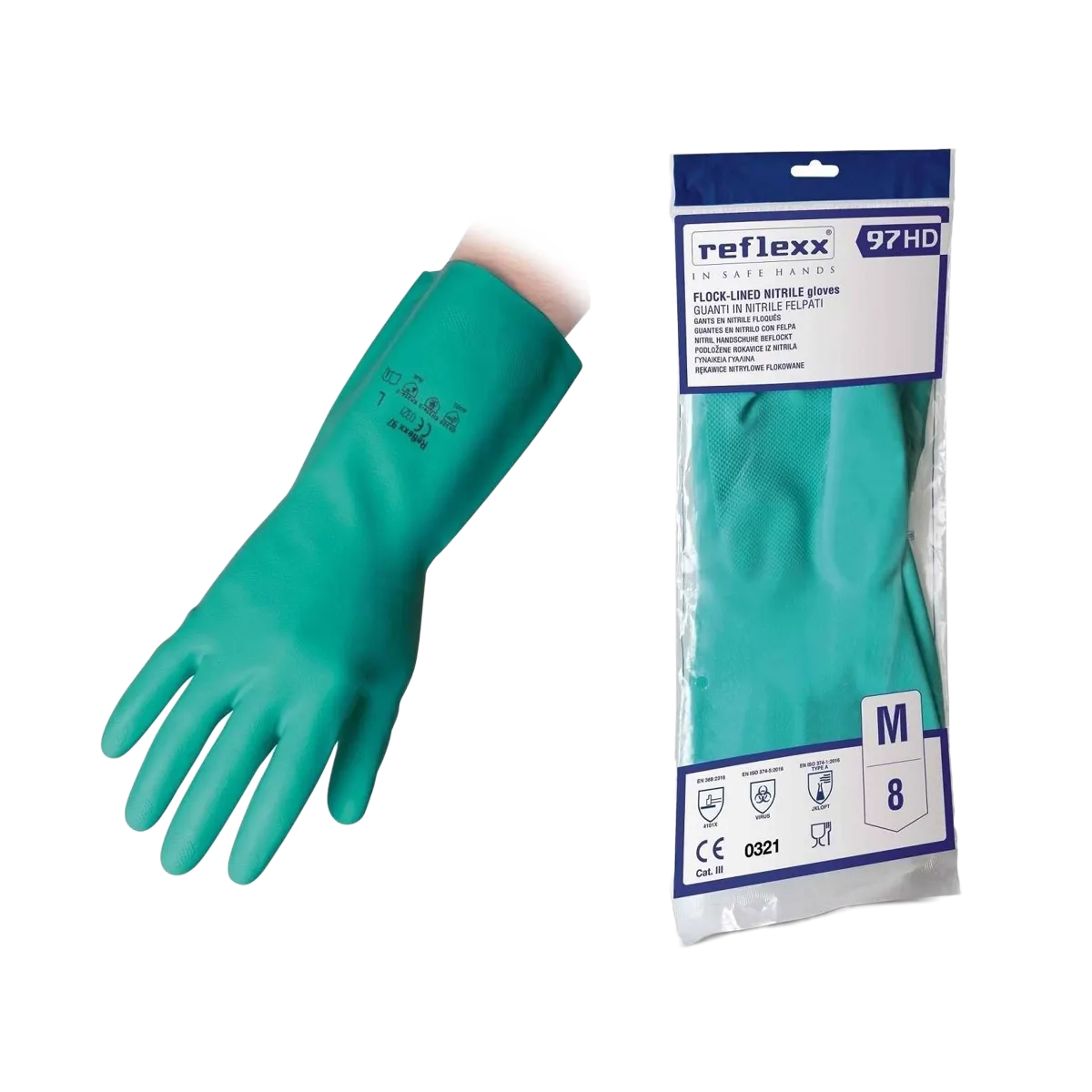 Guanti in Nitrile Felpati | Reflexx 97 HD | Codice RXX-R97