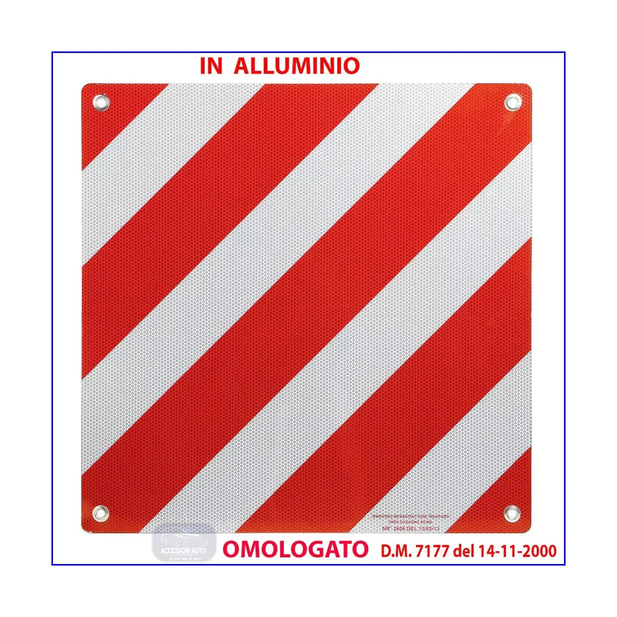 Cartello Carichi Sporgenti Omologato in Alluminio - Misura 50x50 | Codice 5263126