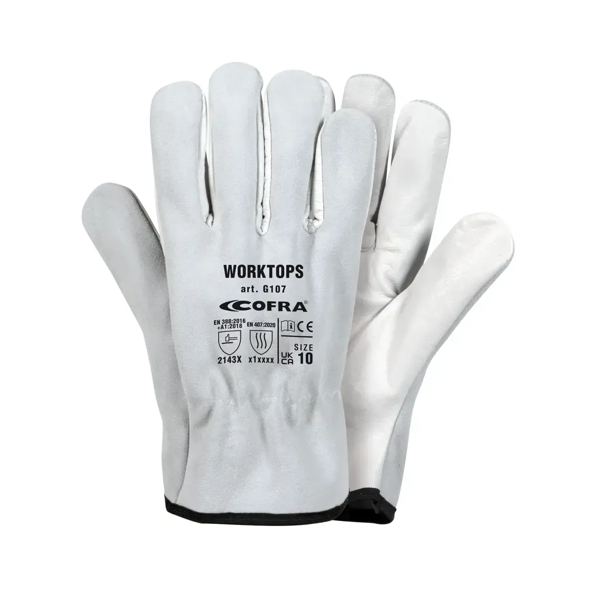 Guanto da lavoro G107 in pelle | Protezione meccanica e calore fino 100°C