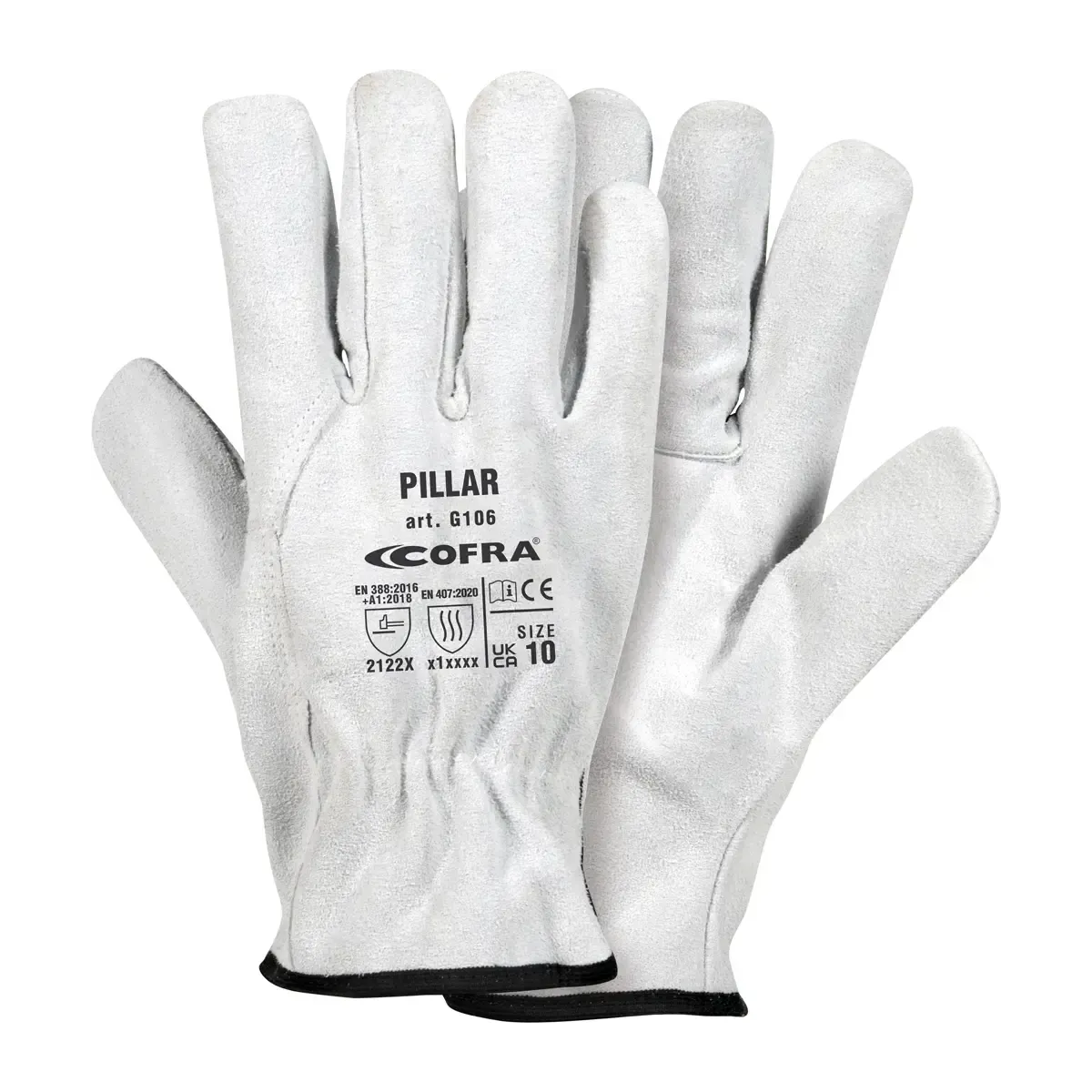 Guanto da lavoro G106 in crosta bovina | Protezione meccanica e calore fino a 100°C