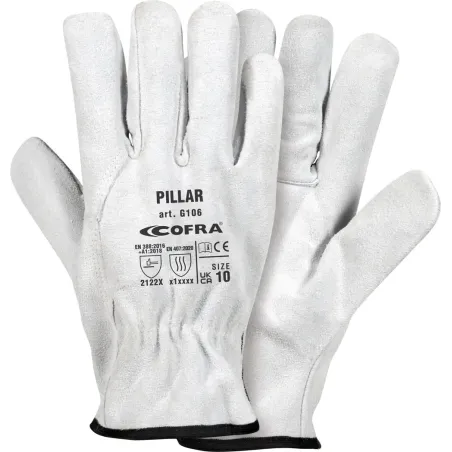 Guanto da lavoro G106 in crosta bovina | Protezione meccanica e calore fino a 100°C