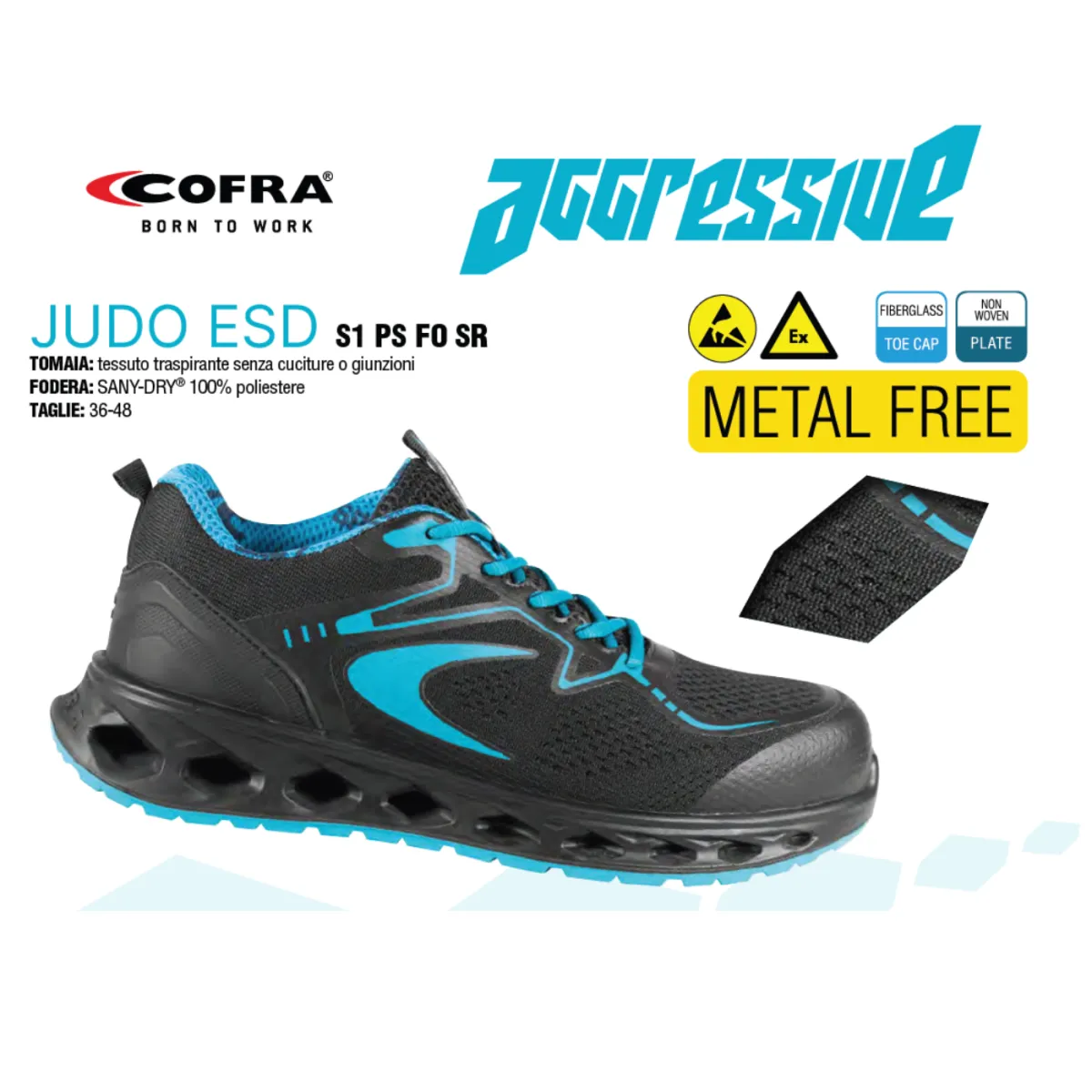 Scarpe Cofra Aggressive Judo ESD S1 PS FO SR