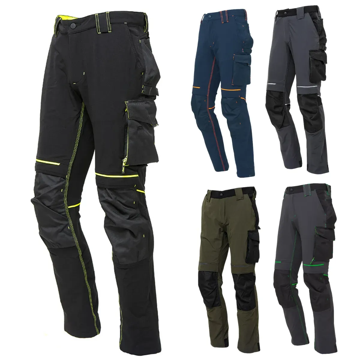 U-Power Atom – Pantaloni da lavoro stretch con tasche e protezione ginocchia | Think Safe