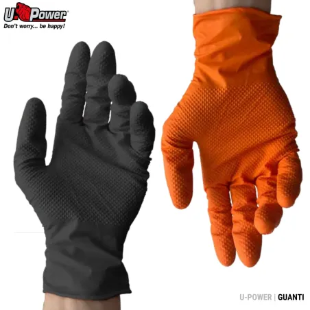 Guanti in Nitrile Puntinato U-Power One Shot | Monouso DPI Cat. 3