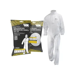 Tuta Protezione Chimica 5B-6B VAM in PLP+PE 65 gsm Antistatica DPI III