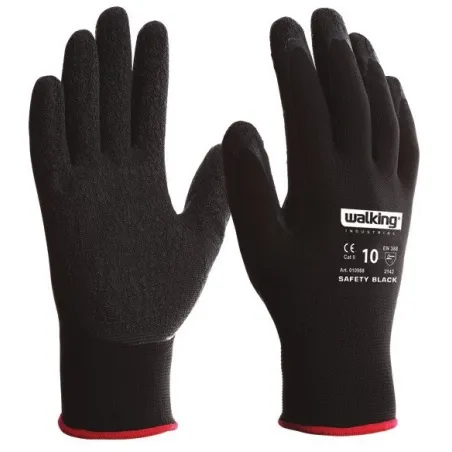 Guanti Antiscivolo In Lattice Rugoso Walking Safety Black | Codice 2150