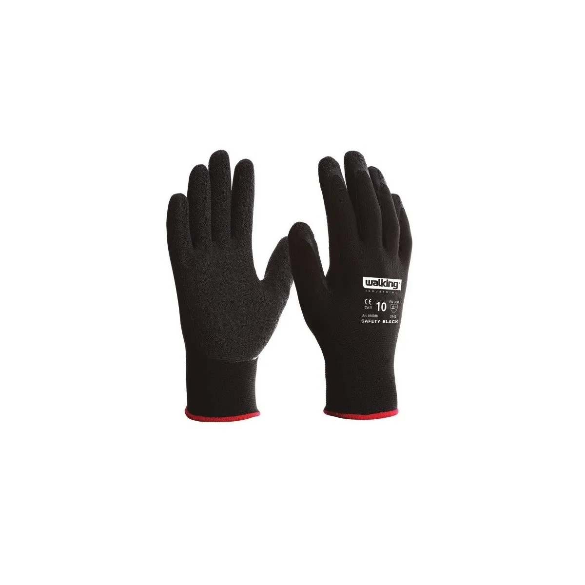 Guanti Antiscivolo In Lattice Rugoso Walking Safety Black | Codice 2150