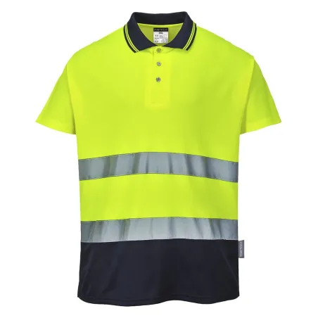 Polo ad Alta Visibilita Cotton Comfort - Giallo/Blue | Codice S174