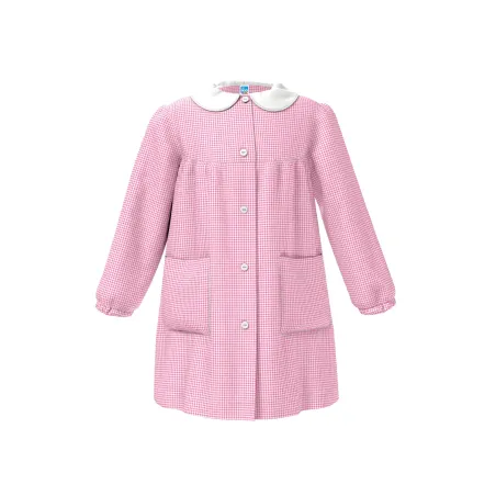 Grembiule Asilo Bimba Rosa con Bottoni Centrali Neutro