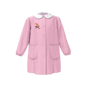Grembiule Asilo Bambina Rosa con Ricamo Cagnolino