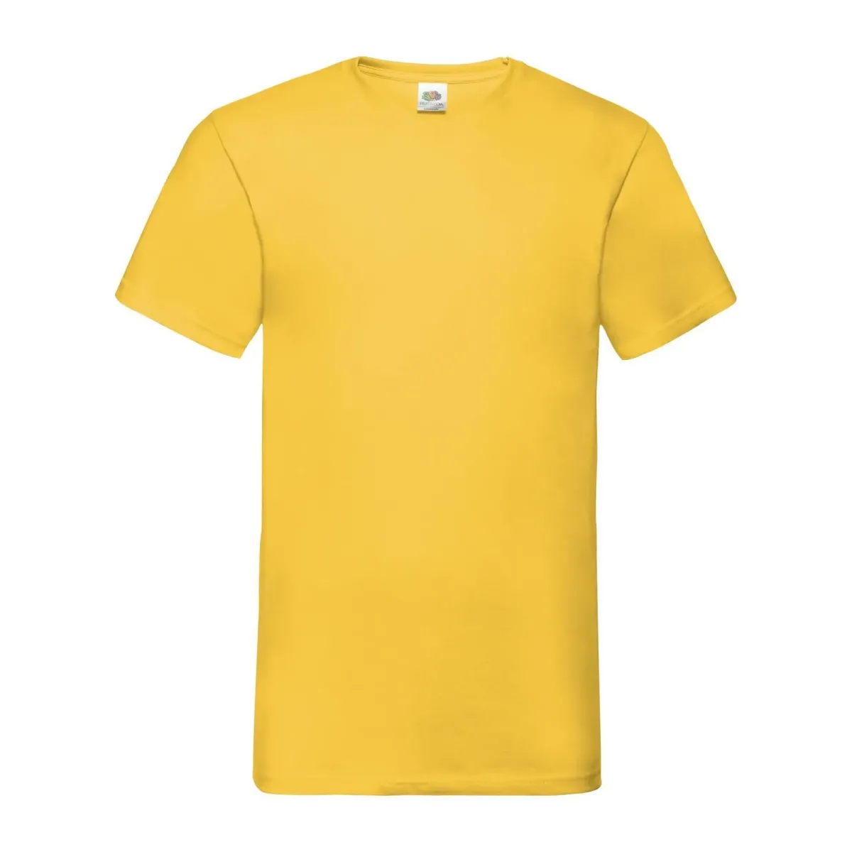T-Shirt Fruit of The Loom Unisex Scollo a V in Cotone