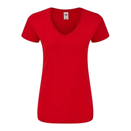 T-Shirt Donna Fruit of The Loom Scollo a V in Cotone