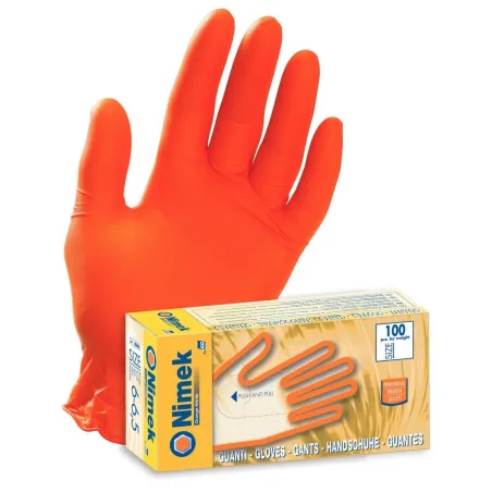 Guanti in Nitirle Arancione Senza Polvere Ico Nimek (100 Pz) | Codice ESNO