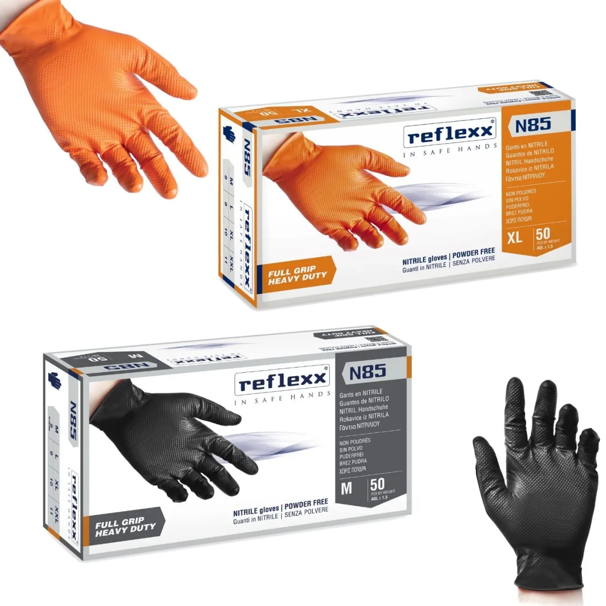 Guanti in Nitrile Spessorato con Grip Reflexx N85 | Codice RXX-N85