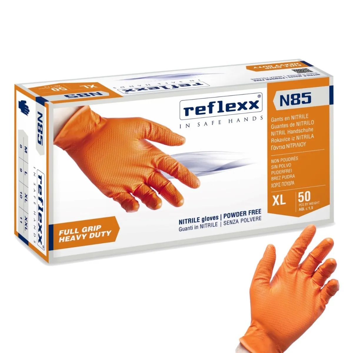 Guanti in Nitrile Spessorato con Grip Reflexx N85 | Codice RXX-N85