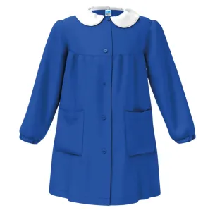 Grembiule Scuola Bimba Blue Royal con Bottoni Centrali