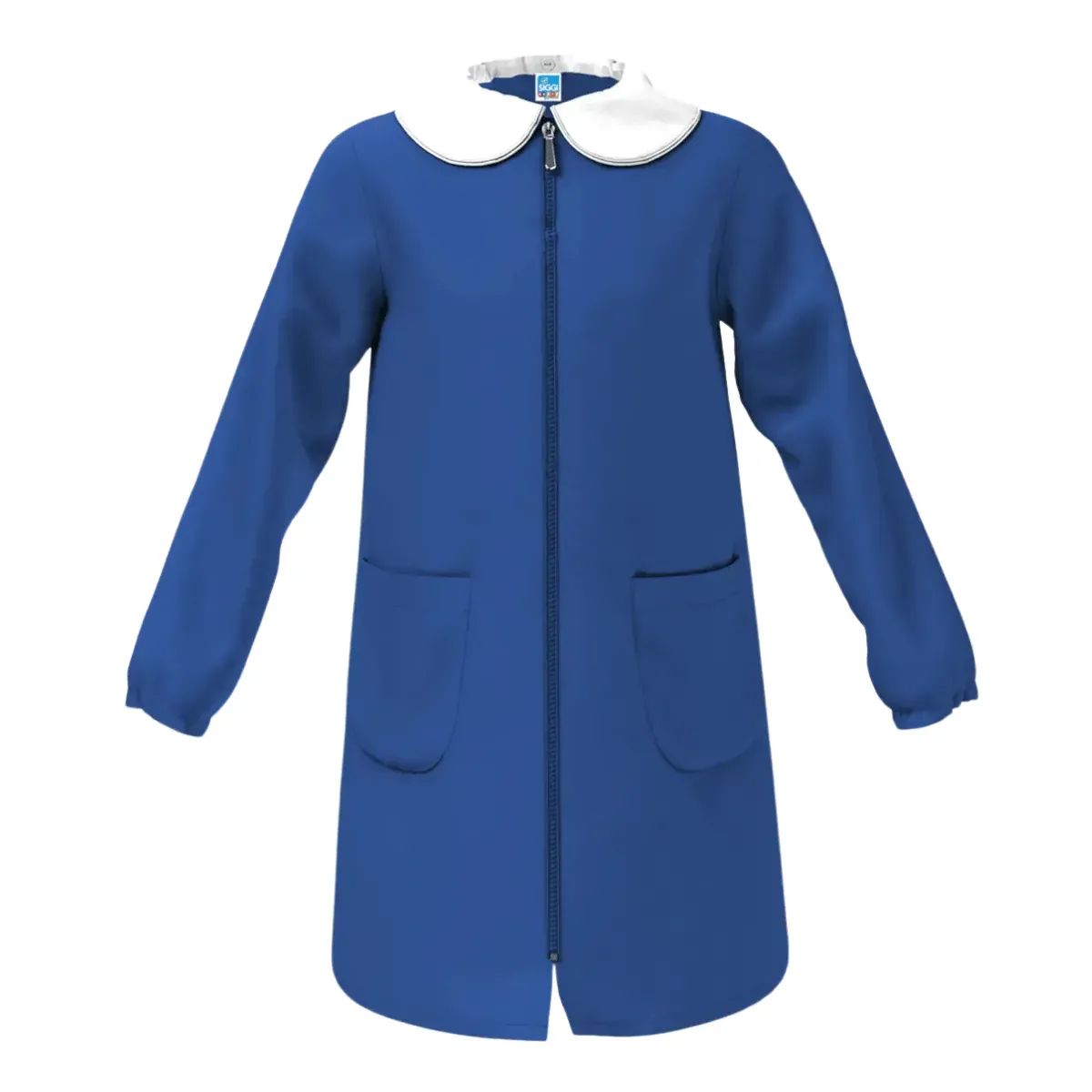 Grembiule Bimba Blue Royal con Zip Centrale Neutro