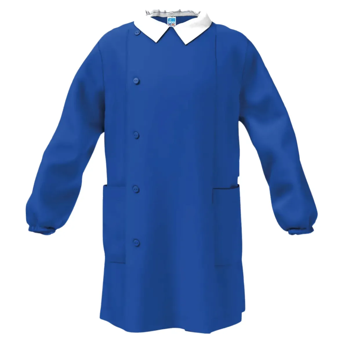 Grembiule Scuola Bimbo Blue Royal con Bottoni Laterali