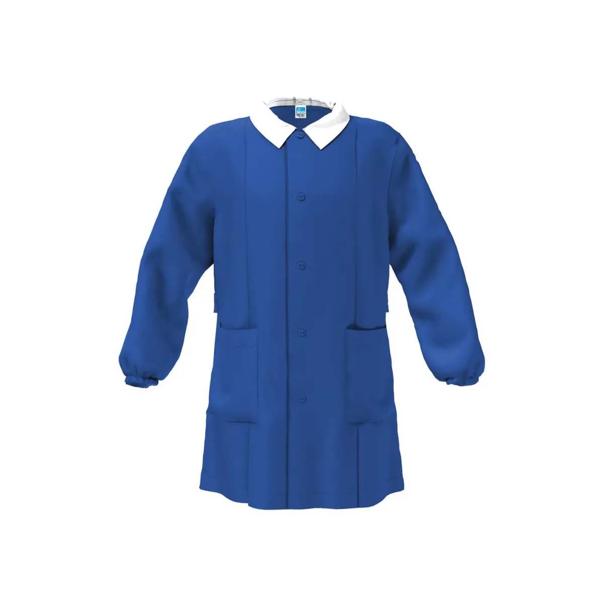 Grembiule Scuola Bimbo Blue Royal con Bottoni Centrali