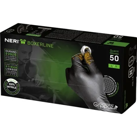 Guanti in Nitrile Neri con Grip Grease Monkey (Conf 50 Pz) | Codice 393040
