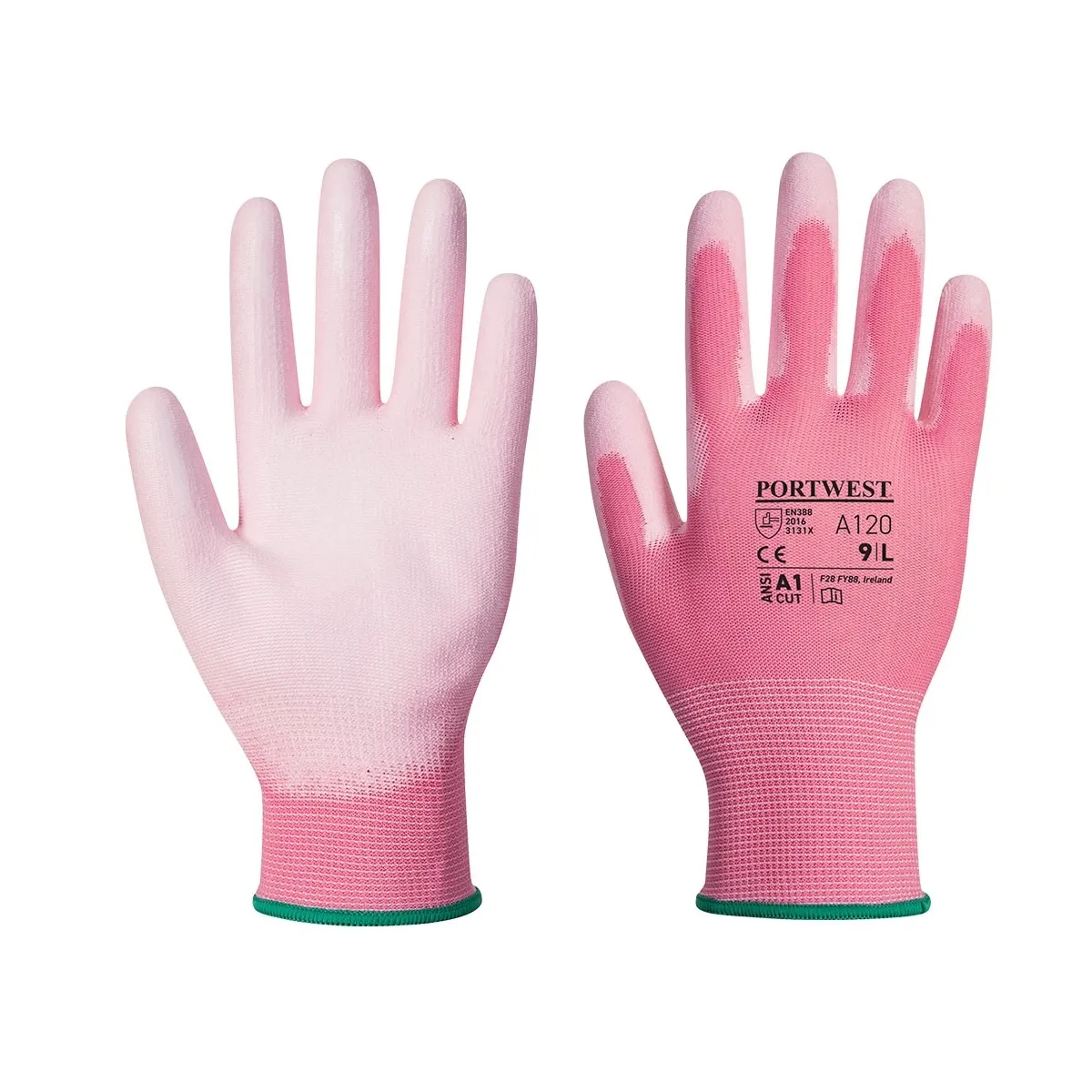 Guanti da Lavoro Traspiranti da Donna Spalmati in PU - Rosa | Codice A120-LADY