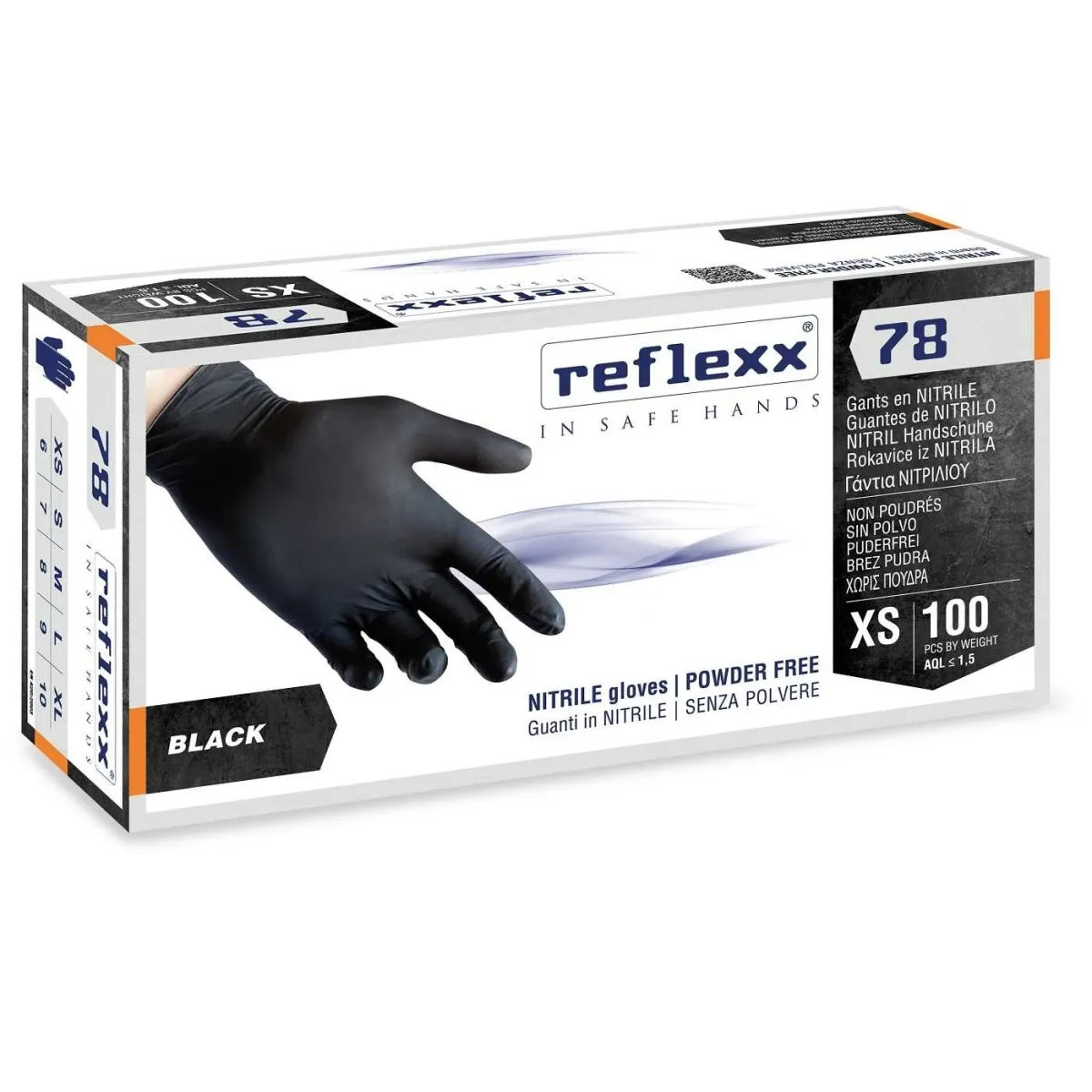 Guanti in Nitirle Neri Ideali per Estetica e Tatoo | Reflexx 78 | Codice RXXN78