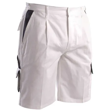 Pantaloncini da Lavoro Uomo Bianchi da Imbianchino con Tasconi | Cotone 100% | Codice COL12101