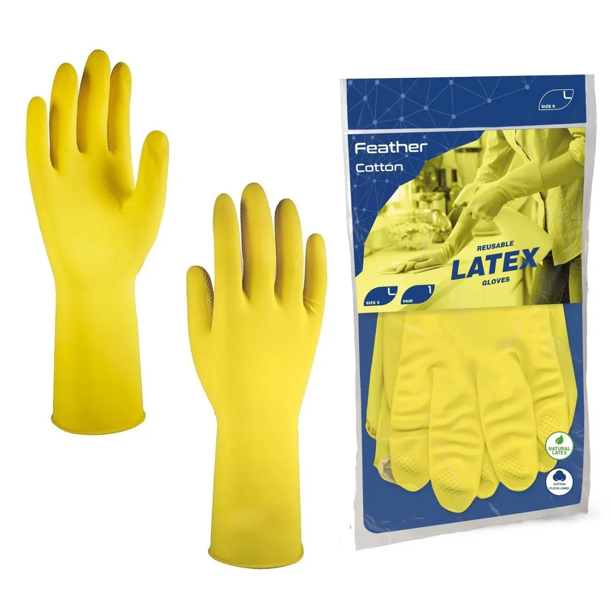 Guanti Gialli in Lattice con Felpatura in Cotone | Reflexx FC | Codice RXX-FC
