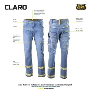 Jeans da Lavoro con Bande Rifrangenti Rica Lewis Claro | Codice CLARO