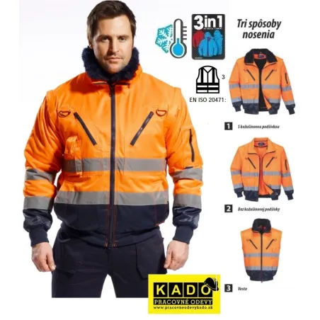 Bomber Alta Visibilità Pilot con Maniche Staccabili | Codice PJ50